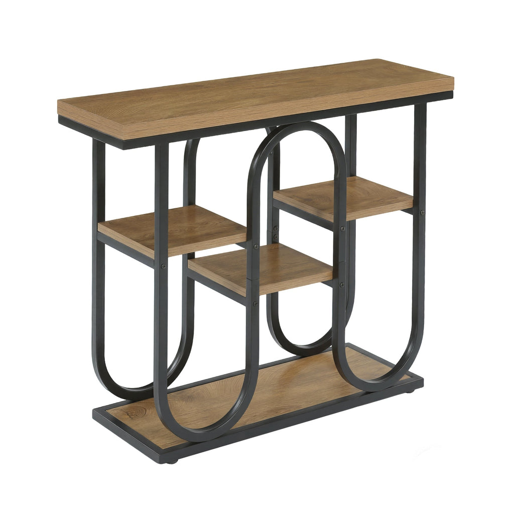 Tribesigns Console 100 cm, Table d'entrée industrielle à 4 niveaux avec étagères