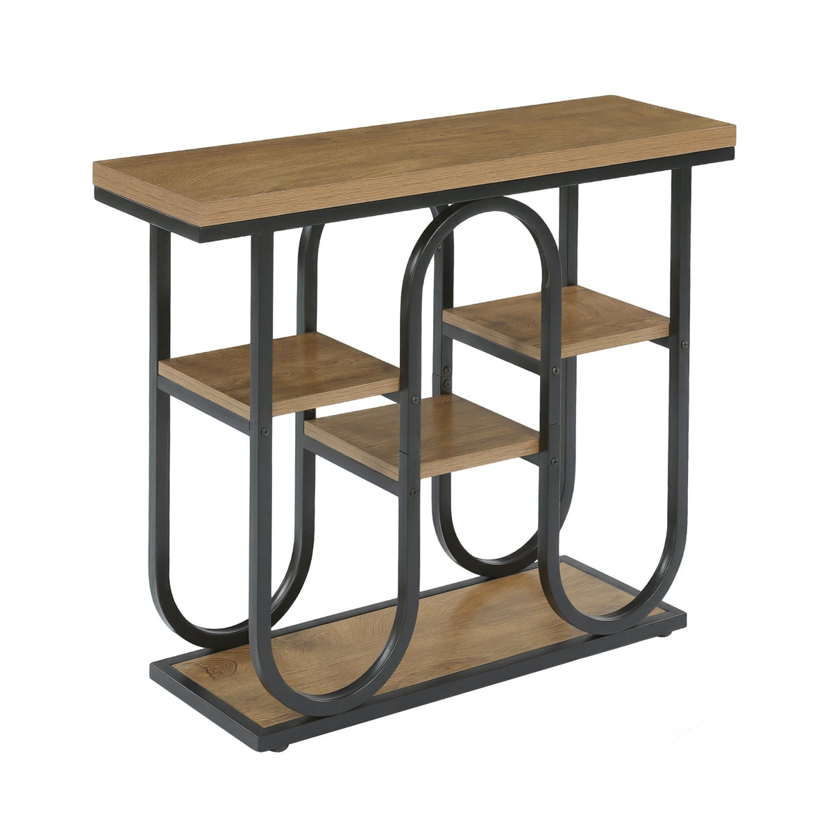 Tribesigns Console 100 cm, Table d'entrée industrielle à 4 niveaux avec étagères