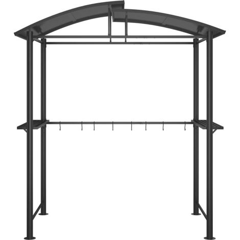 Vidaxl – Gazebo BBQ avec étagères latérales – Acier anthracite – Dimensions 210x114x230cm – Toit en polycarbonate pour ombre et ventilation