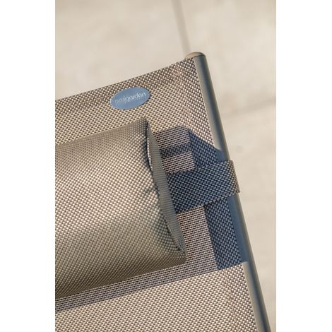 Dcb Garden – Lot de 2 bains de soleil empilables en aluminium – Dossier réglable 5 positions – Toile plastifiée résistante – Confortable têtière — photo 5