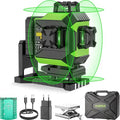 Huepar – Niveau laser 4D vert auto-nivelant 16 lignes – 2 plans horizontaux et verticaux – Batterie Li-ion 6600mAh – Support magnétique intégré – Étui de transport rigide — photo 1