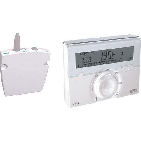 Thermostat programmable filaire Deltia 8.03 – Gestion de chauffage connecté – Programmation hebdomadaire personnalisable – Affichage température ambiante — photo 1