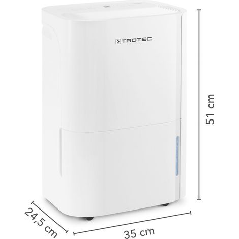Trotec – Déshumidificateur 18l/24h pour 40m² – Protection anti-débordement – Hygrostat intégré – Débit d'air 170m³/h – Niveau sonore 48dB — photo 3