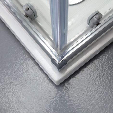 Kiamami Valentina – Porte de douche carrée 80x80 cm – Verre trempé 6 mm – Aluminium chromé – Ouverture coulissante – Nettoyage facile — photo 3