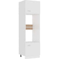 Vidaxl – Meuble micro-ondes Lyon blanc 60 x 57 x 207 cm – Bois d'ingénierie – 4 étagères – 2 portes – Rangement optimisé pour cuisine — photo 1