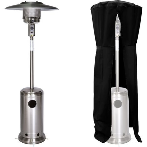 Happy Garden – Parasol chauffant OSLO – Gaz 12kW – Acier inox – Surface de chauffe 30m² – Housse de protection incluse — photo 1