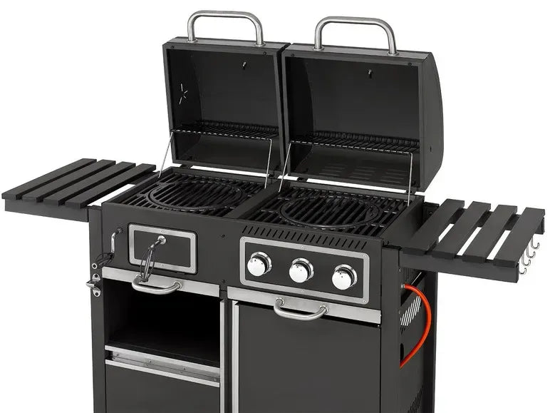 2026 tepro Kohle-Gas-Grill »Toronto Kombi«, 8,7 kW Leistung, 3 Edelstahlbrenner, 2 Ablagen