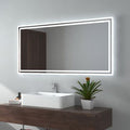 EMKE Miroir de salle de bain 120x60cm, Miroir LED avec Interrupteur à bouton, Anti-buée, Miroir avec éclairage lumière Blanche Froide/Chaude — photo 1