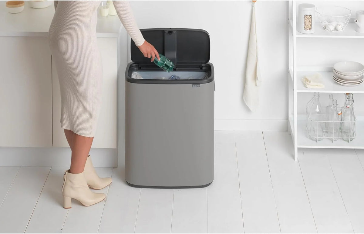 2026 Poubelle Brabantia, acier mat, anti-traces de doigts, 2 x 30 L