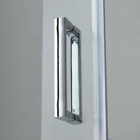 Kiamami Valentina – Porte de douche carrée 80x80 cm – Verre trempé 6 mm – Aluminium chromé – Ouverture coulissante – Nettoyage facile — photo 4
