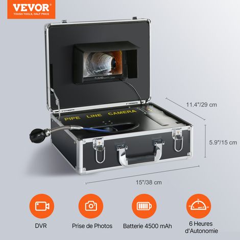 VEVOR Camera Inspection Canalisation 30 m Endoscope deEcran 7'' avec Enregistreur DVR Etanche IP68 12 LED Reglables Carte SD 16 Go pour Conduit Tuyaux Egout Maison Evacuation des Eaux Usee Plomberie — photo 2