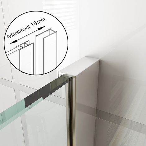SIRHONA Paroi de douche à l’italienne en verre anticalcaire transparent 8mm avec barre de stabilisation 100 cm découpable 100 x 200 cm — photo 3