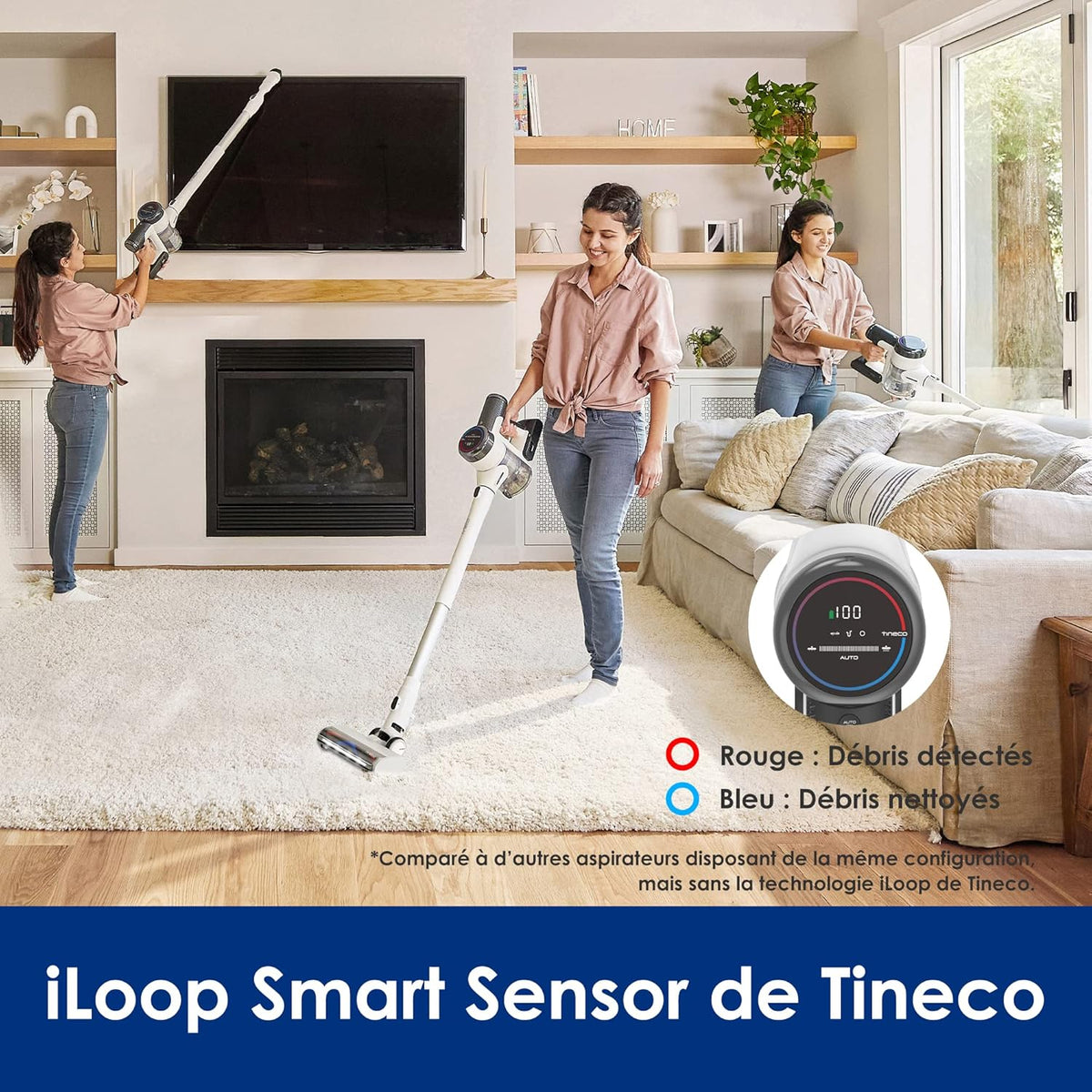 2026 Tineco Pure One S15 Essentials Aspirateur Balai sans Fil Intelligent, Brosse Anti-nœuds, Puissant, Longue Autonomie, Exc