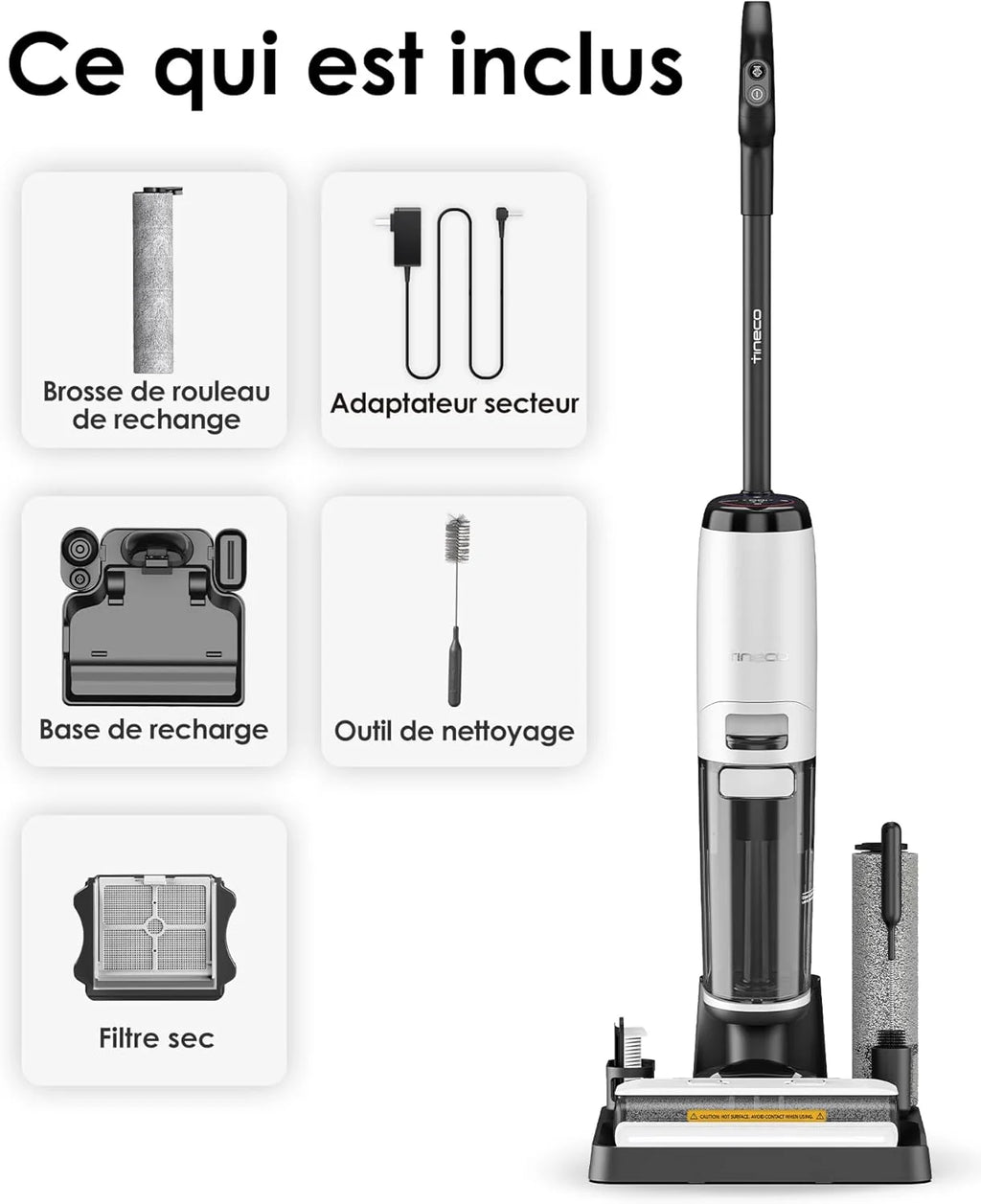 2026 Tineco Floor One S7 Steam Nettoyeur de Sols sans-Fil Balai Vapeur pour Saletés Collantes sur Sols Durs avec Écran Auto-N