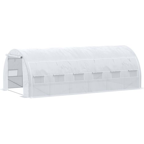 Outsunny – Serre tunnel 18 m² – Châssis acier galvanisé – Bâche anti-UV 140 g/m² – Dimensions 5,97x3x2m – 12 fenêtres zippées — photo 1