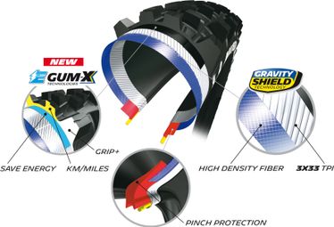 Pneu VTT Arrière Michelin E-Wild Rear 27.5'' Plus Tubeless Ready Souple Compétition Line Gum-X — photo 3
