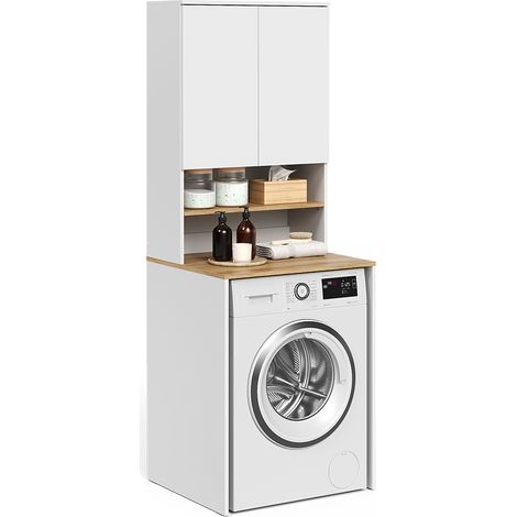 Armoire machine à laver Viktor, Blanc/Artisan, 68x88.2cm 2 pièces avec étagère, Vicco — photo 5