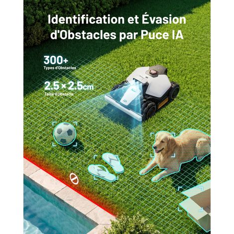MAMMOTION LUBA mini 2 AWD 1000 Robot Tondeuse sans Fil Périmétrique, jusqu'à 1000m², AI Vision à Tri-Caméra+Positionnement NetRTK, Auto-Cartographie, Pentes 80%, DropMow — photo 3