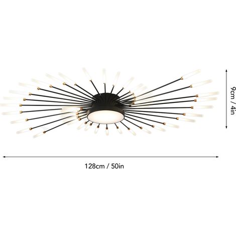 Eosnow – Plafonnier LED moderne 42 têtes – Acrylique et fer – Lumière neutre 110-240V – Pour salon et chambre – Taille 128 cm x 9 cm — photo 2