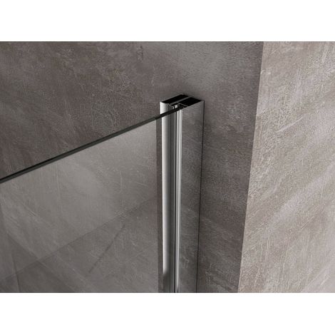 Giorgy – Porte de douche 6 mm avec petit mur et porte à battant – Verre trempé Easyclean – Largeur 117-120 cm – Installation en niche — photo 4