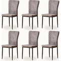 Jymtom – Lot de 6 chaises hautes en daim PU gris foncé – Dossier ergonomique – Pieds en métal – Charge max 100 kg – Pour salle à manger et salon — photo 1
