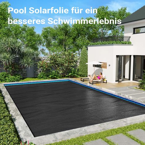 Wiltec Bâche à bulles solaire rectangulaire pour piscine, 5 x 8 m, 400 µ, en PE, couleur noire, couverture piscine, chauffage piscine — photo 2