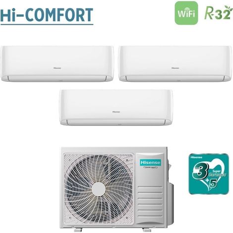 Hisense – Climatiseur réversible 9000+9000+12000 BTU – Wi-Fi intégré – SEER 7.3 – SCOP 4.05 – A++/A+ – Compresseur birotor DC Inverter — photo 2
