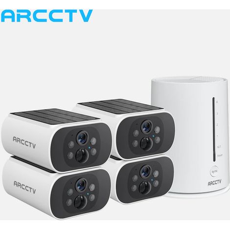 Kit Caméra de Surveillance ARCCTV Extérieur Sans fil 4MP +4 caméras fixes batteries solaires PACK VIDEOSURVEILLANCE Carte sd 64G — photo 1