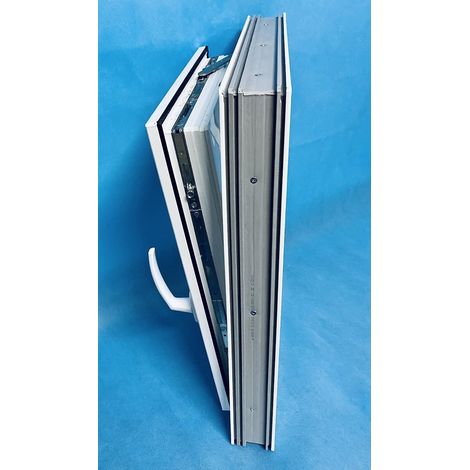 Eco-Blu – Fenêtre PVC H1000 mm X L600 mm – Oscillo-battante tirant gauche – Verre dépoli – Isolation thermique Uf 1.3 W/m²k – Sécurité RC2 — photo 4