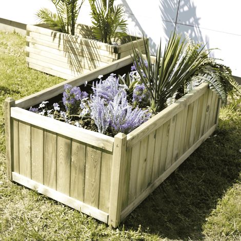 Bac à fleurs rectangulaire en bois Vendôme - 140 x 70 x 50 cm — photo 3
