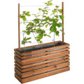Bac à fleurs en bois avec treillis Lign Z - 100 x 30 x 130 cm — photo 1