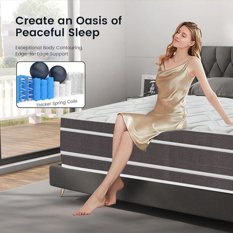 Yidatong – Matelas ressorts ensachés 140x190 cm – Épaisseur 27 cm – Confort mi-ferme – 7 zones de confort – Mousse à mémoire de forme respirante — photo 4
