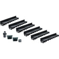 MEA – Pack de 6 caniveaux extérieurs A15 avec grille à fente en PP recyclé – Largeur utile 10cm – Drainage efficace pour terrasse et piscine — photo 1