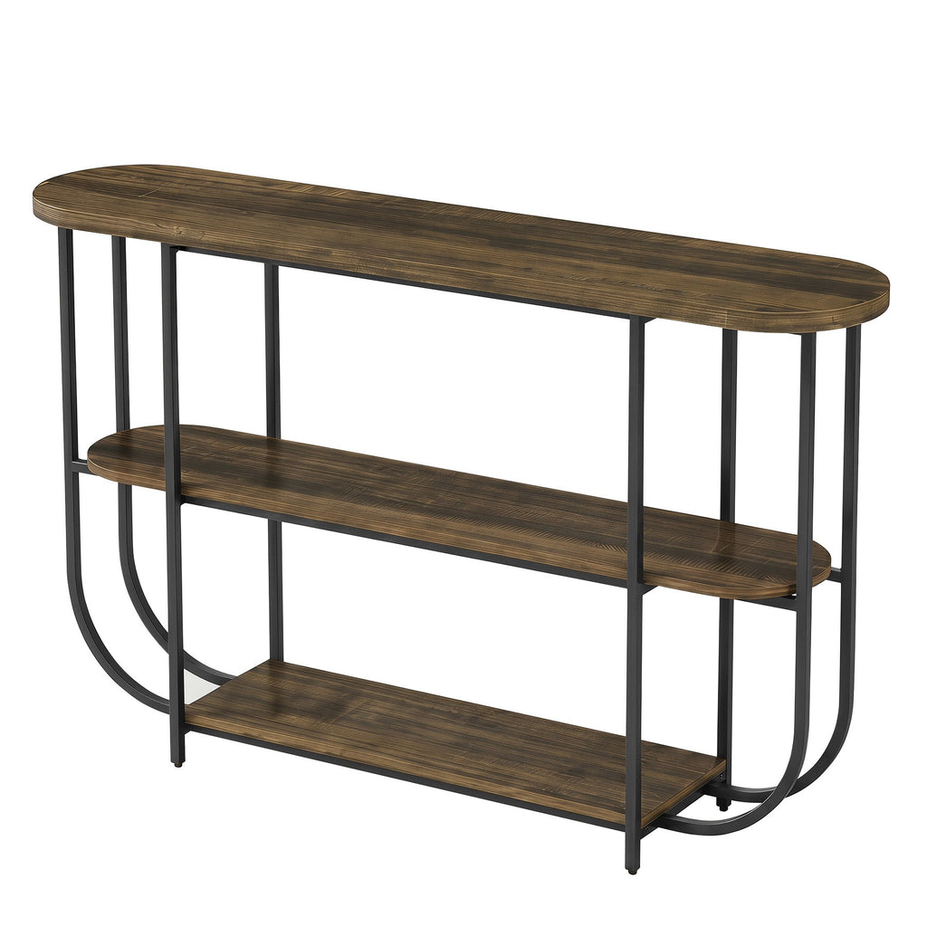 Tribesigns Console 160 cm, Table d'entrée étroite à 3 niveaux et structure en métal