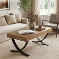 Tribesigns Table basse rectangulaire, 120 cm Table de salon style industriel avec structure en métal