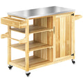 2026 Outsunny Grillwagen Outdoor Kücheninsel mit Rollen Massivholz