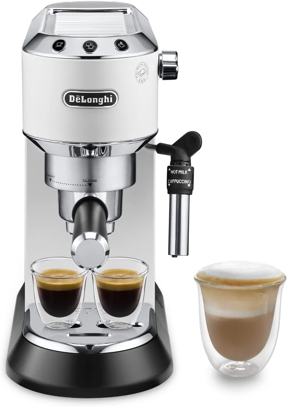 2026 De'Longhi Dedica – Cafetière à pompe en acier inoxydable pour café moulu ou individuel, expresso et cappuccino, réservoir de 1,3 litre, système anti-goutte, modèle EC685.M, couleur métal