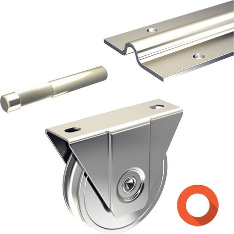 Slid'Up By Mantion – Kit coulissant pour portail 4 m – 4 rails acier galvanisé 1,95 m – 2 galets Ø 16 mm – Charge max 400 kg — photo 1