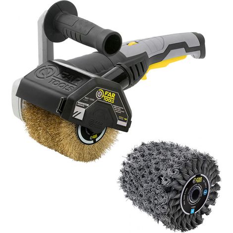 Fartools – Ponceuse excentrique 1300W – Pour bois extérieur – 2 brosses (laiton, métal) – Ø120mm – Régulateur de vitesse – Collecteur de poussière — photo 1