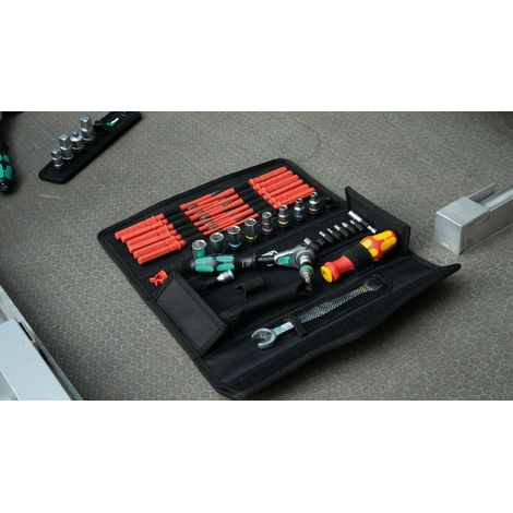 Wera – Coffret multi-outils 35 pièces – Outils VDE pour travaux de maintenance – Sacoche textile robuste – Cliquet Zyklop Speed rapide — photo 2