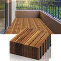 Swanew – Dalles de terrasse en bois d'acacia 30x30 cm – Système clips – Résistantes aux intempéries – Lot de 33 pièces pour 3m² — photo 1