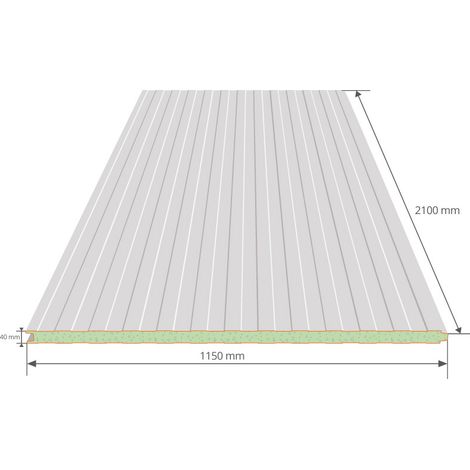 Panneau sandwich de bardage isolé 2100x1150 mm SANDEO WALL — photo 4