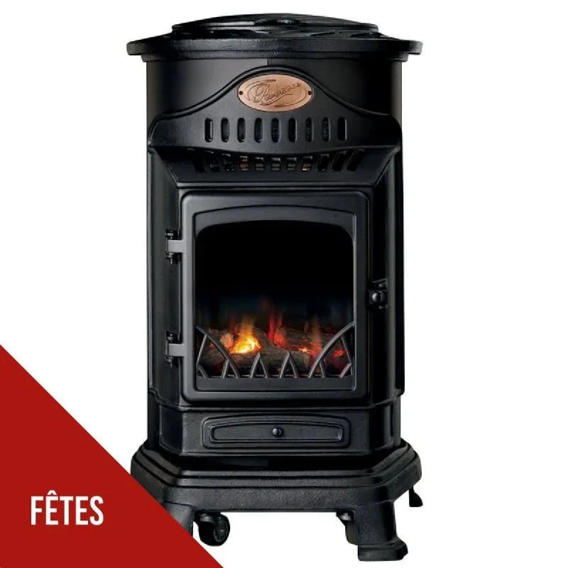 2026 universal Poêle à gaz 3.4KW Noir mat(Noir)
