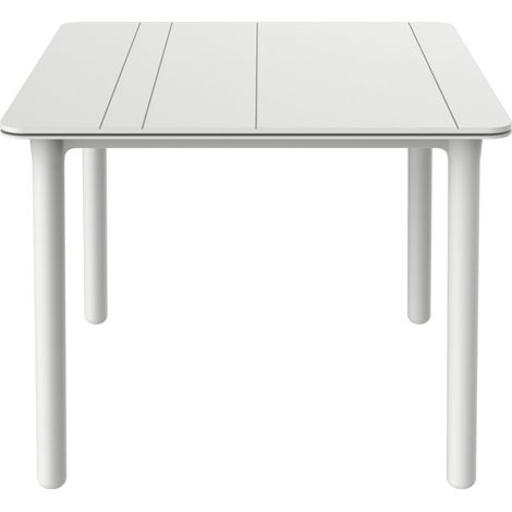 Garbar – Table carrée extérieure 90x90cm – Pied blanc – Polypropylène et fibre de verre – Résistante aux intempéries et UV – Pour 2 à 4 personnes — photo 1
