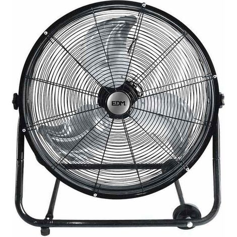 EDM – Ventilateur sur pied industriel 120W – Puissance sonore 50dB – Hauteur réglable 1,5m – 3 vitesses – Mobile avec roulettes – Noir — photo 3