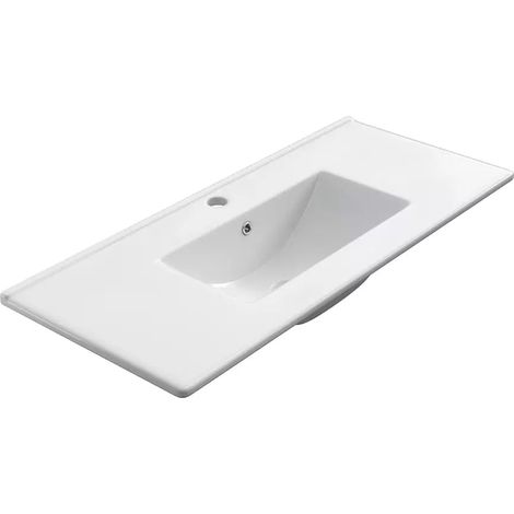 Meuble de salle de bain 100cm simple vasque - sans miroir - 3 tiroirs - madera miel (bois clair) - MATA — photo 4