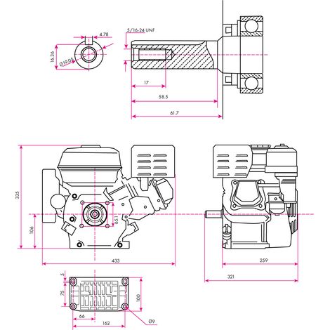 Eberth – Moteur thermique essence 6,5CV 196cc 4T arbre 19mm – Démarrage électrique E-Start – Compatible avec pompes et tracteurs — photo 2