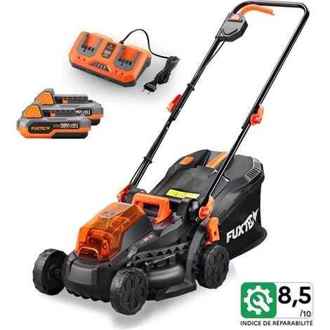 Tondeuse gazon batterie 40V (2X20V) - FUXTEC FX-E1RM20 - largeur 33cm 2 batteries Li-Ion 2Ah, double chargeur 2,4A, bac 35L — photo 1