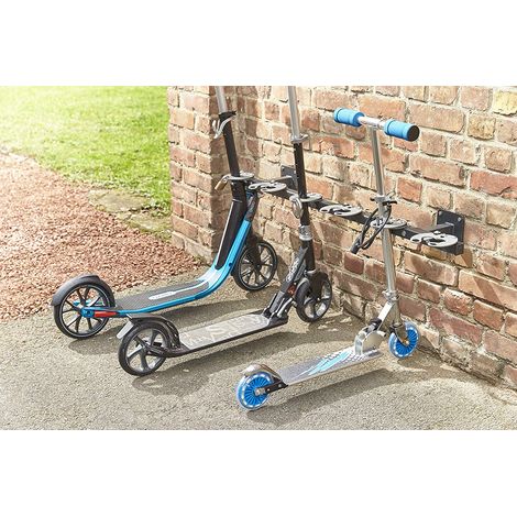 Mottez – Range 6 trottinettes mural – Fixation murale avec système de pince – Tube acier carré 30mm – Charge maximale 120kg – Dimensions 106x24,5x15cm