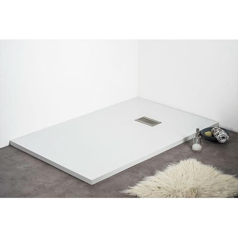 Receveur de douche 80 x 140 cm extra plat blanc PIATTO en SoliCast® – Surface ardoisée — photo 3